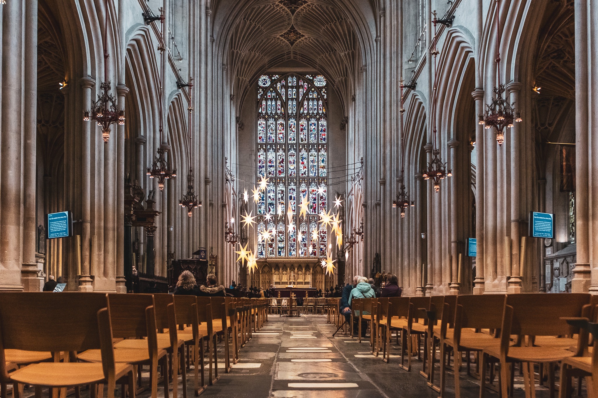 Light of Stars installed through Bath Abbey during daytime opening