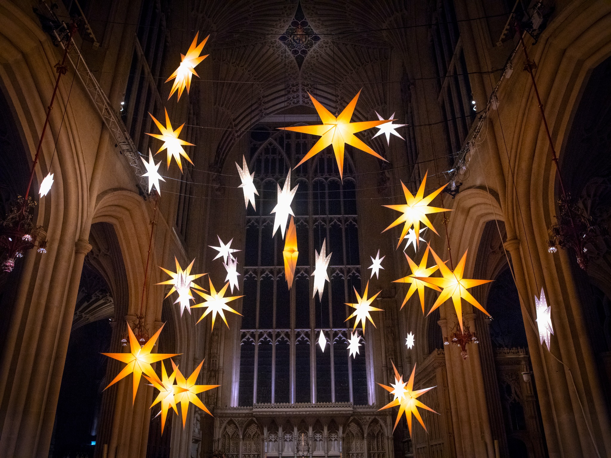 Light of Stars glowing above the nave at Bath Abbey